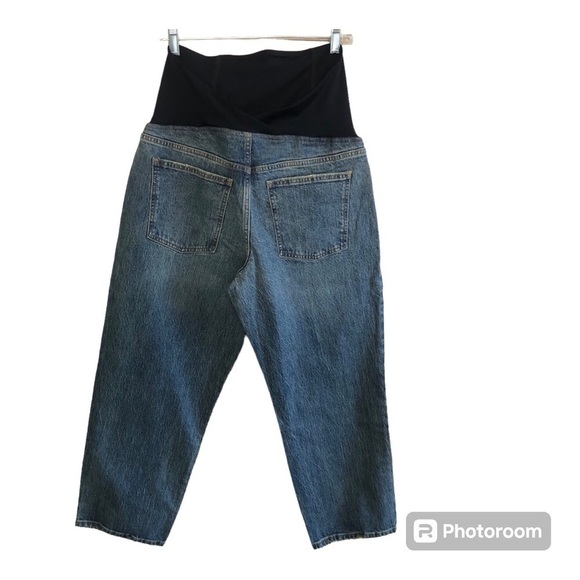 Ingrid & Isabel Maternity Over Belly Cropped Vintage Straight Jeans Size 8 - Picture 2 of 16